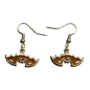 🔴Handmade Orange Bat Earrings